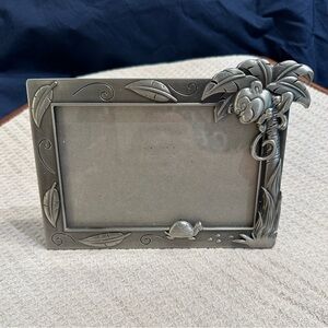 Pewter Photo Frame by Fetco Home decor. Cute Monkey in coconut tree 5x7